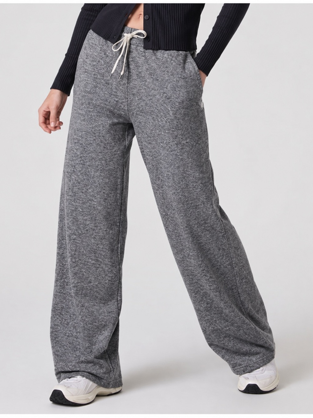 Vuori Halo Essential Wideleg Pants Heathered Charcoal DreamKnit Size S